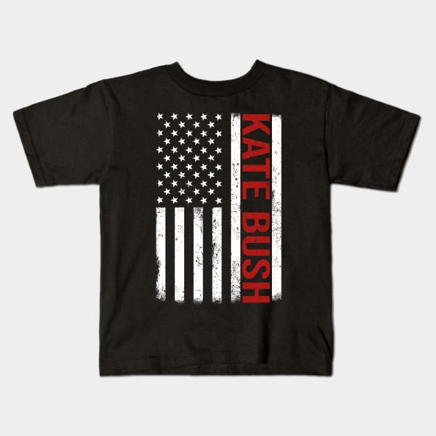 Graphic Kate Bush Proud Name US American Flag Birthday Gift Kids T-Shirt by Intercrossed Animal 